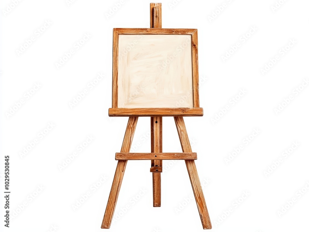 Wooden easel with blank canvas, art space concept. Wooden easel with blank canvas, art space concept.