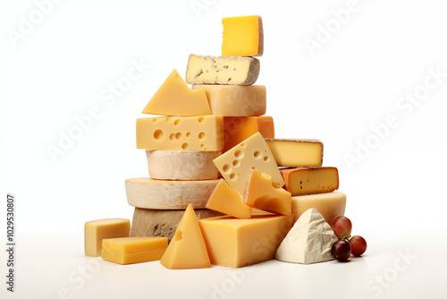 Cheeses on withe background. PNG cutout. Cheeses related themes. Buying and selling cheeses. Images for graphic designers. Isolated cheese. Image for website. photo