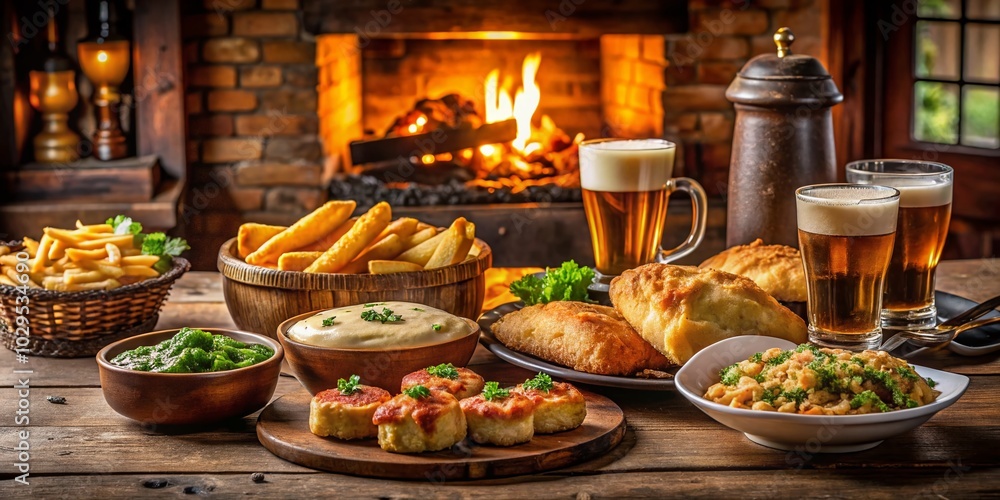 Panoramic View of Traditional British Cuisine: A Culinary Journey Through Flavors and Textures Panoramic View of Traditional British Cuisine: A Culinary Journey Through Flavors and Textures
