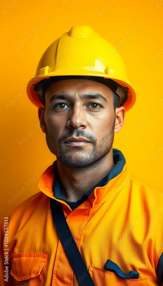 An Experienced Male Engineer Dressed in High-Visibility Safety Gear Stands Confidently in a State-of-the-Art Industrial Environment, Emphasizing His Expertise and Commitment to Workplace Safety An Experienced Male Engineer Dressed in High-Visibility Safety Gear Stands Confidently in a State-of-the-Art Industrial Environment, Emphasizing His Expertise and Commitment to Workplace Safety