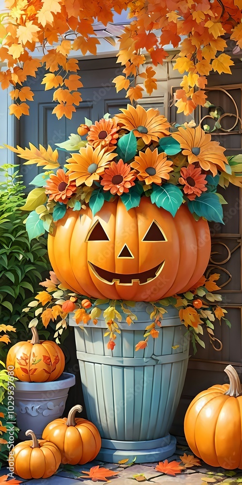 Fototapeta premium Pumpkin, autumn decoration