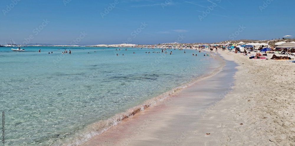 Fototapeta premium Formentera beach white sand Balearic Islands
