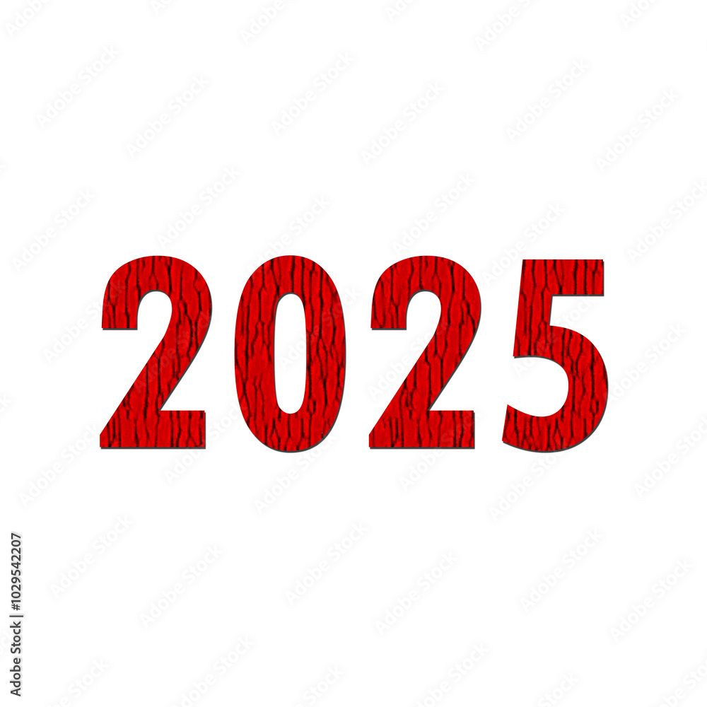 Red color New year 2025 number illustration design for celebration holiday. isolated Red color New year 2025 number illustration design for celebration holiday. isolated