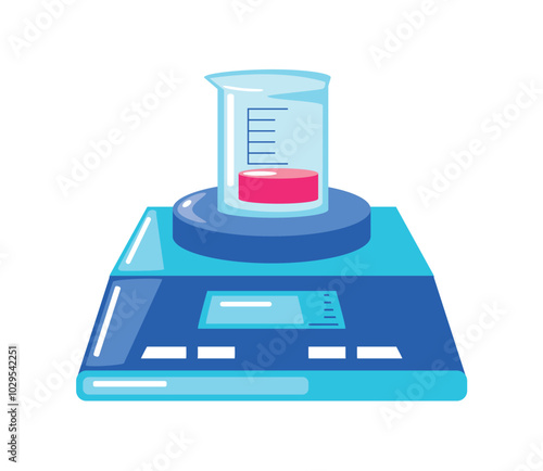 digital balance with cup laboratory equipment