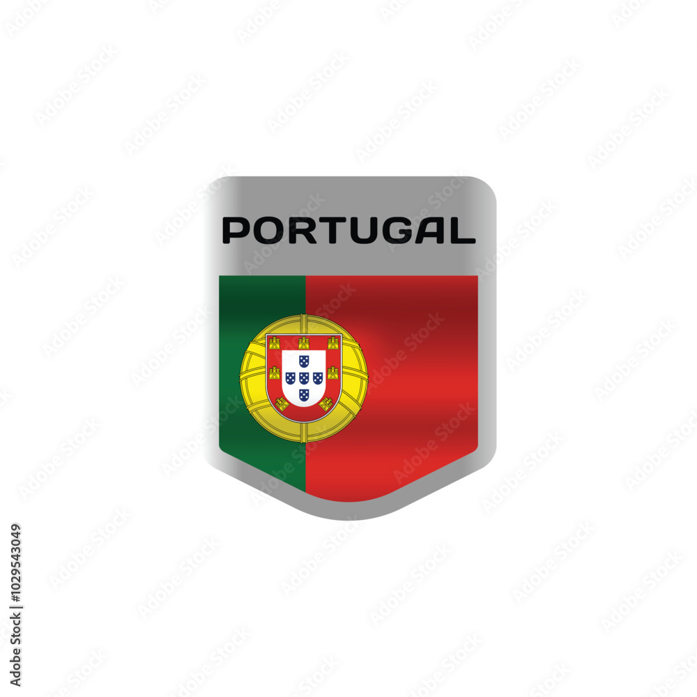 Badge portugal nation flag design vector Badge portugal nation flag design vector