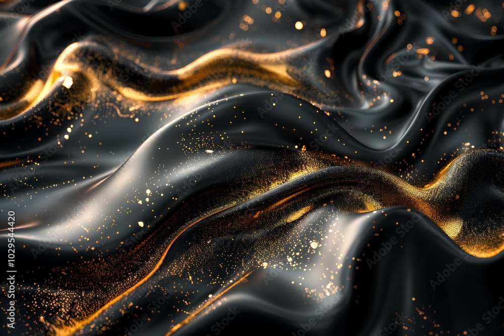 A close up of a black and gold fabric A close up of a black and gold fabric