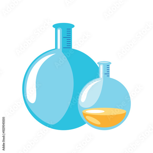 volumetric flasks chemical laboratory equipment