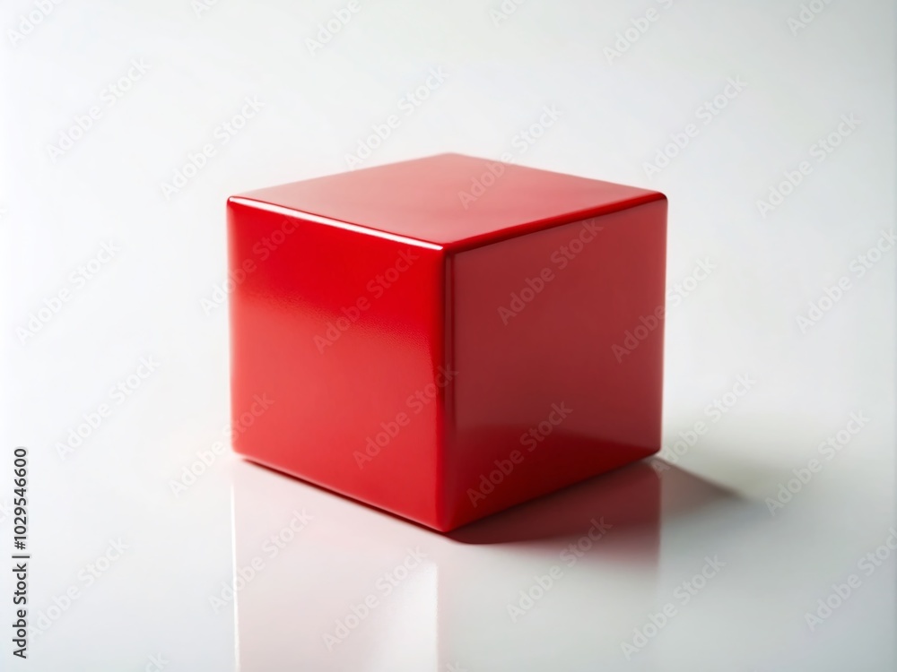 Fototapeta premium Red Cube on a Minimalist Background - Perfect for Creative Projects and Design