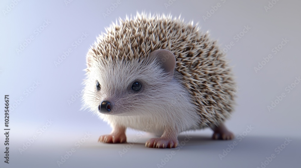 Obraz premium Realistic Hedgehog in Soft Light Background