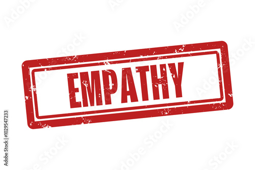 Empathy. A red stamp isolated on white background. photo