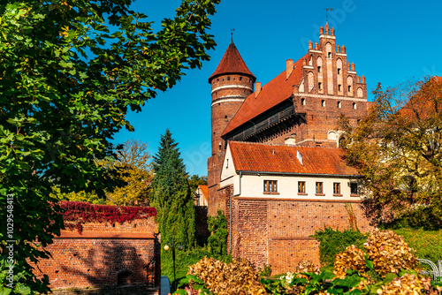Fototapeta Naklejka Na Ścianę i Meble -  Medieval gothic castle in Olsztyn, Poland