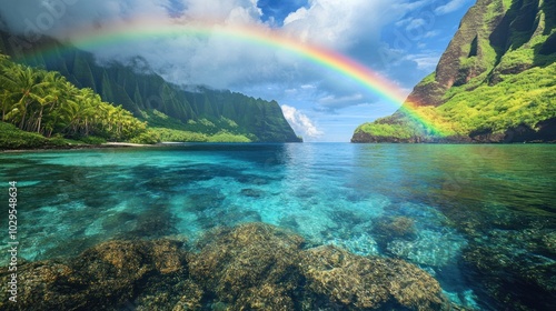 Rainbow Over Tropical Cove