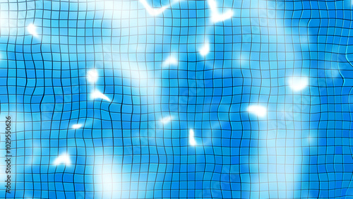 bewegte Wasseroberfläche in einem blau gekachelten Pool