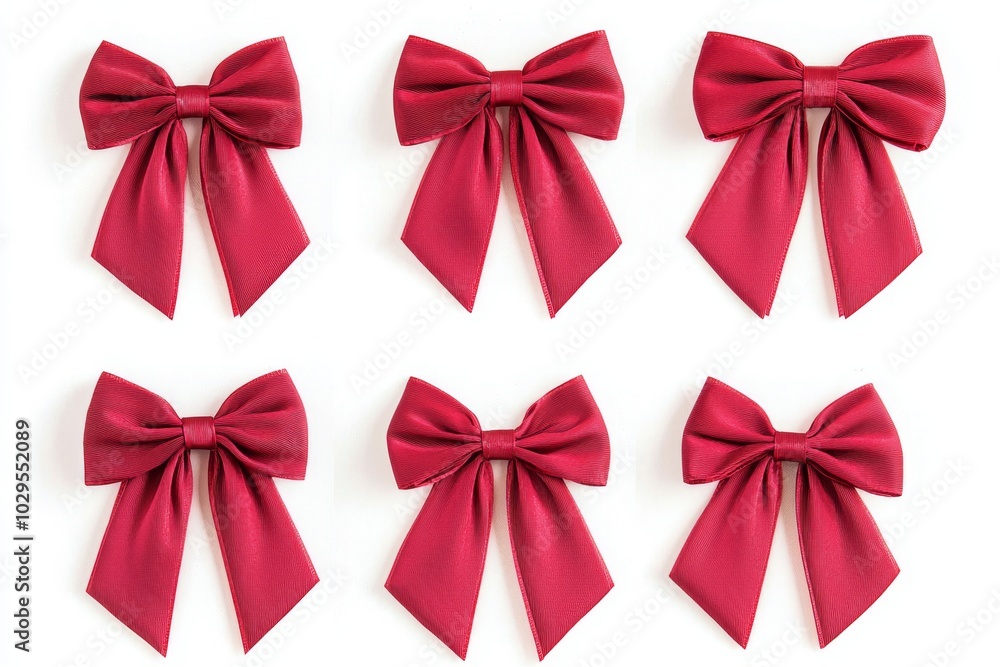 An unusual creative red handmade bow, red satin ribbon and 3 kinds of knots on a white background for design. Closeup design elements, clipping path. An unusual creative red handmade bow, red satin ribbon and 3 kinds of knots on a white background for design. Closeup design elements, clipping path.