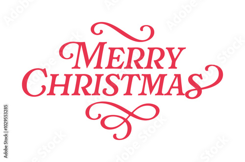 Merry Christmas Vector Lettering. Merry Christmas Handwritten Style Lettering Calligraphy. Holiday Illustration Element for Christmas Cards. Merry Christmas Script Calligraphy Text. 