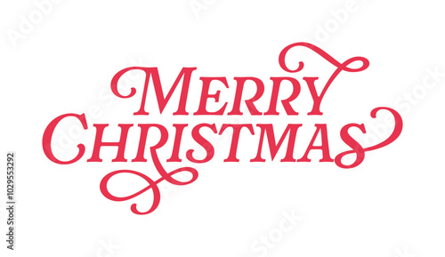 Merry Christmas Lettering Vector Illustration. Merry Christmas Handwritten Style Calligraphy Text. Merry Christmas Typography Lettering Script. 