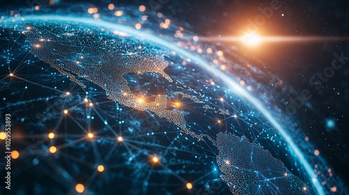 A Connected Earth with a Glowing North America