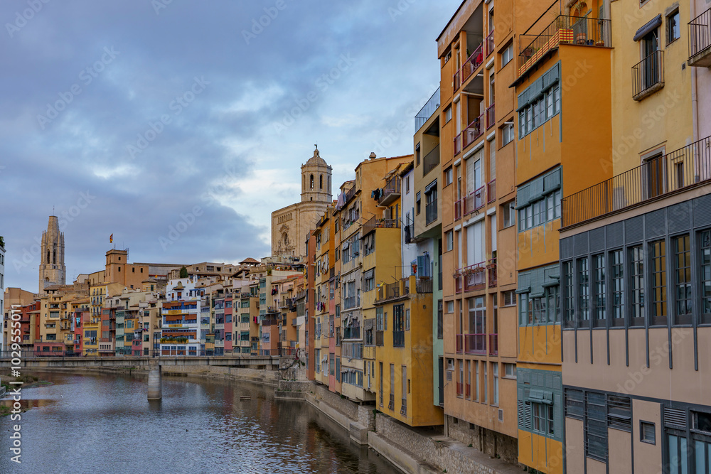 The colorful buildings of the old town on the river. The colorful buildings of the old town on the river.