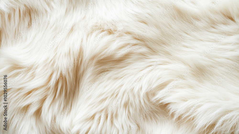 Soft, fluffy white fur texture - cozy and plush background Soft, fluffy white fur texture - cozy and plush background