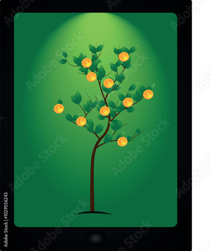  money tree in laptop, bussiness, technology


 