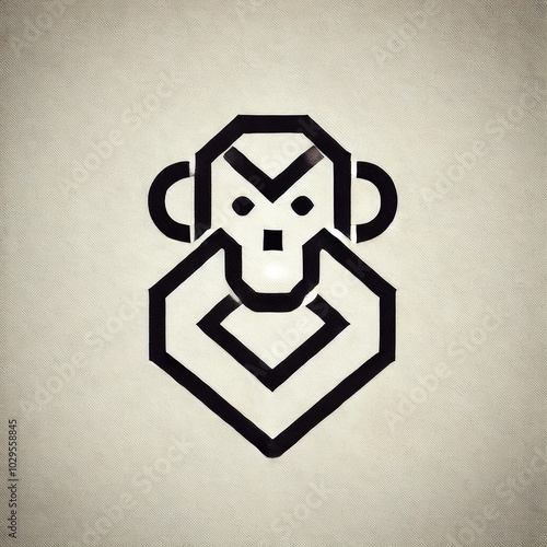 Hyper-realistic monkey logo, ultimate detail photo