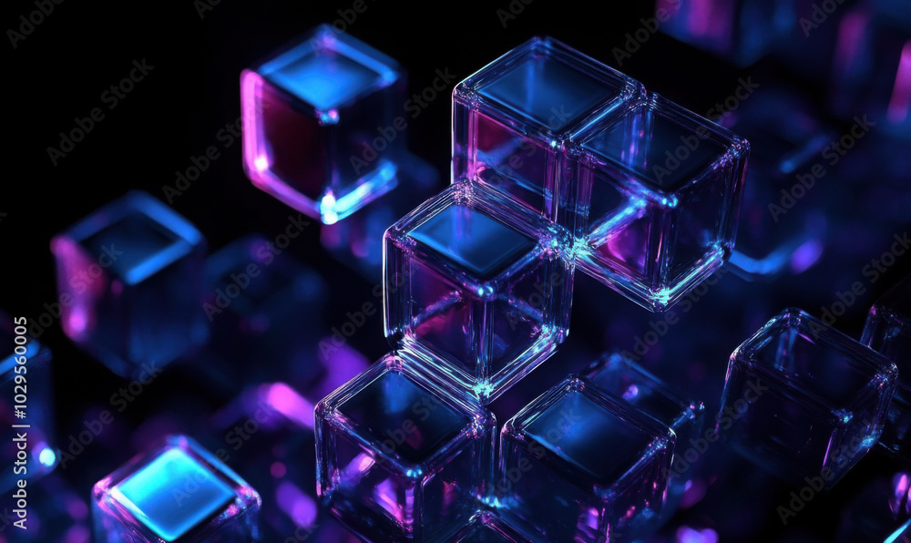 Abstract geometric blocks on black background, 3d render
Abstract geometric blocks on black background, 3d render