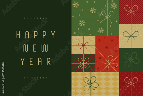 Happy new year. Merry Christmas. Gifts with bows and ribbons. Stack of colorful present gift boxes. Set of wrapped gift boxes isolated on background. Sale and shopping