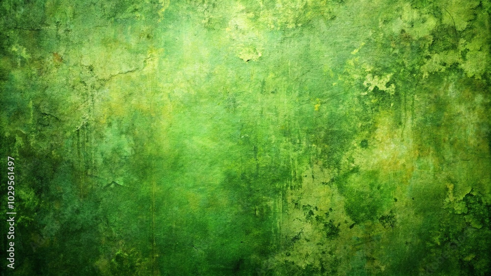 Fototapeta premium Scraped Green Background with Left Position Subject for Nature and Text Overlay Use