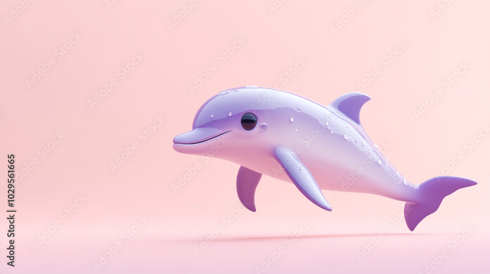 Cute Purple Dolphin 3D Render for Kids Ocean Marine Life Cute Purple Dolphin 3D Render for Kids Ocean Marine Life