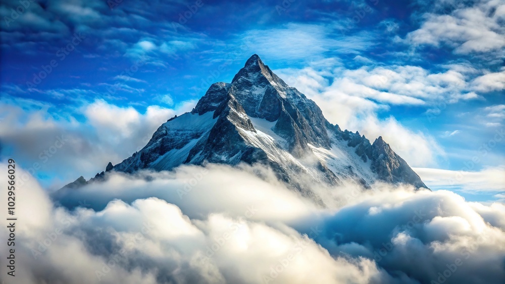 Mountain peak in focus with blurred background Mountain peak in focus with blurred background