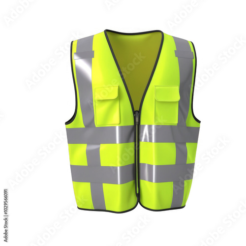 Cartoon Orange Reflective Safety Vest Illustration