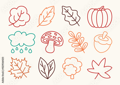 Set Of Autumn Design Elements
