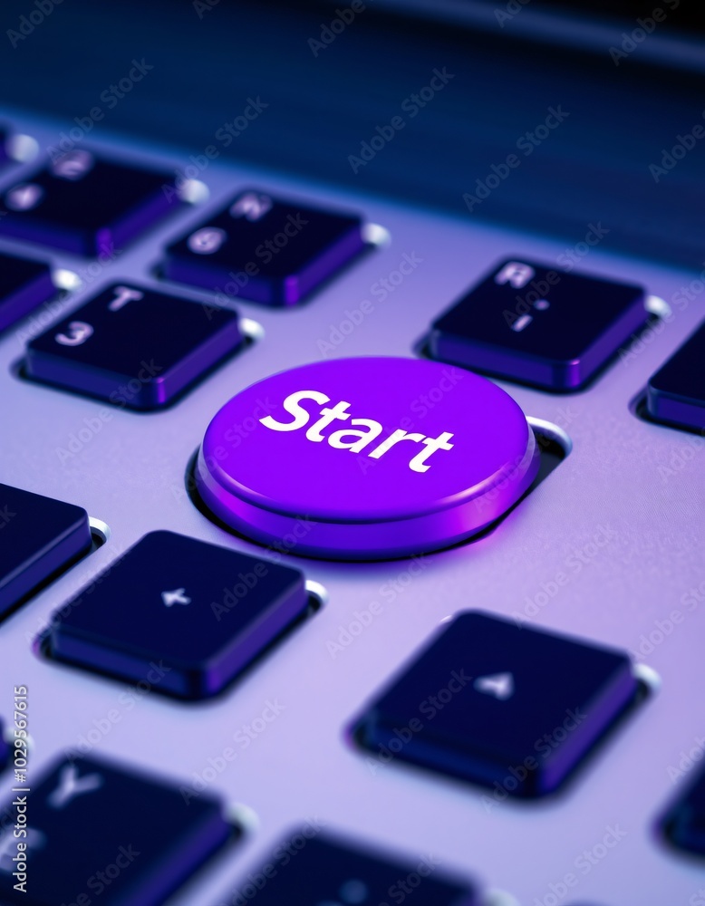 A striking purple button labeled 'Start 2025' on a keyboard, signifying the excitement of new beginnings for the Happy New Year 2025 celebration, created with generative AI. A striking purple button labeled 'Start 2025' on a keyboard, signifying the excitement of new beginnings for the Happy New Year 2025 celebration, created with generative AI.