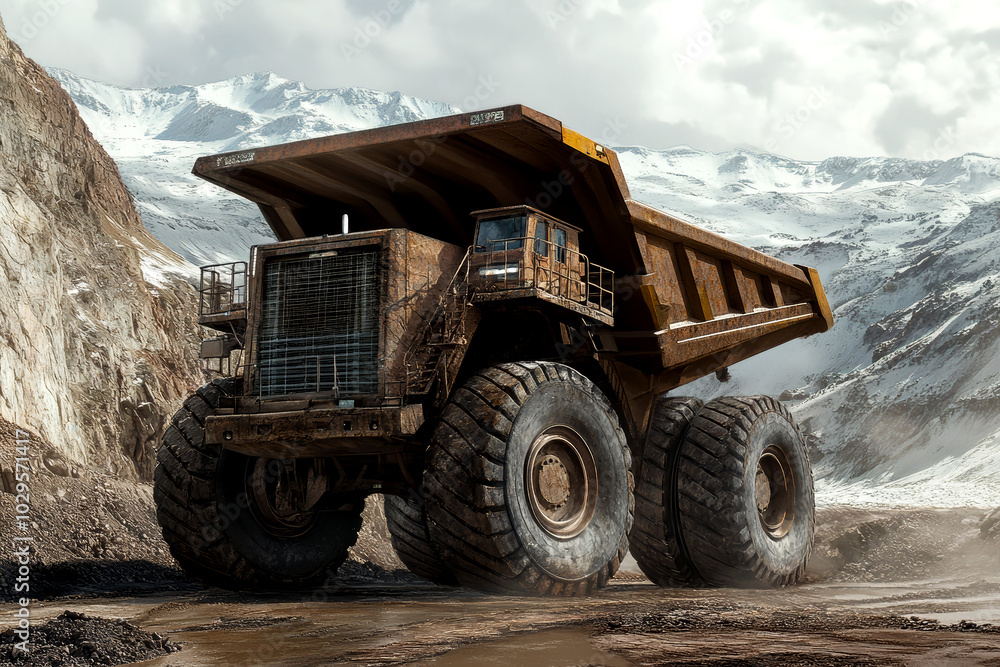 Massive Mining Dump Truck in Quarry Massive Mining Dump Truck in Quarry