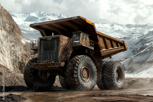 Massive Mining Dump Truck in Quarry