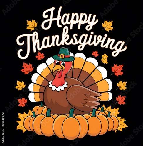 Thanksgiving t-shirt poster cover art design