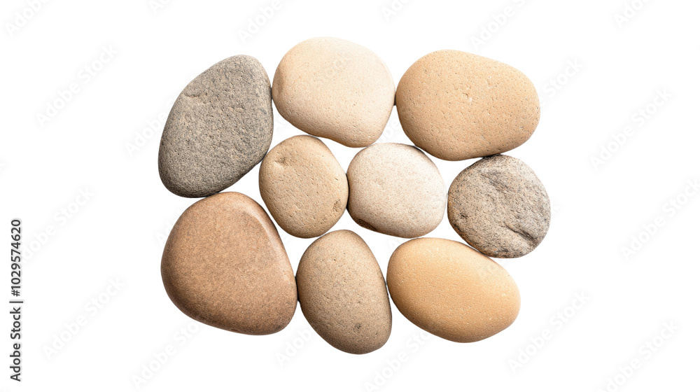 Collection of smooth river stones in various shades, arranged aesthetically against a transparent background, perfect for nature-themed designs. Collection of smooth river stones in various shades, arranged aesthetically against a transparent background, perfect for nature-themed designs.