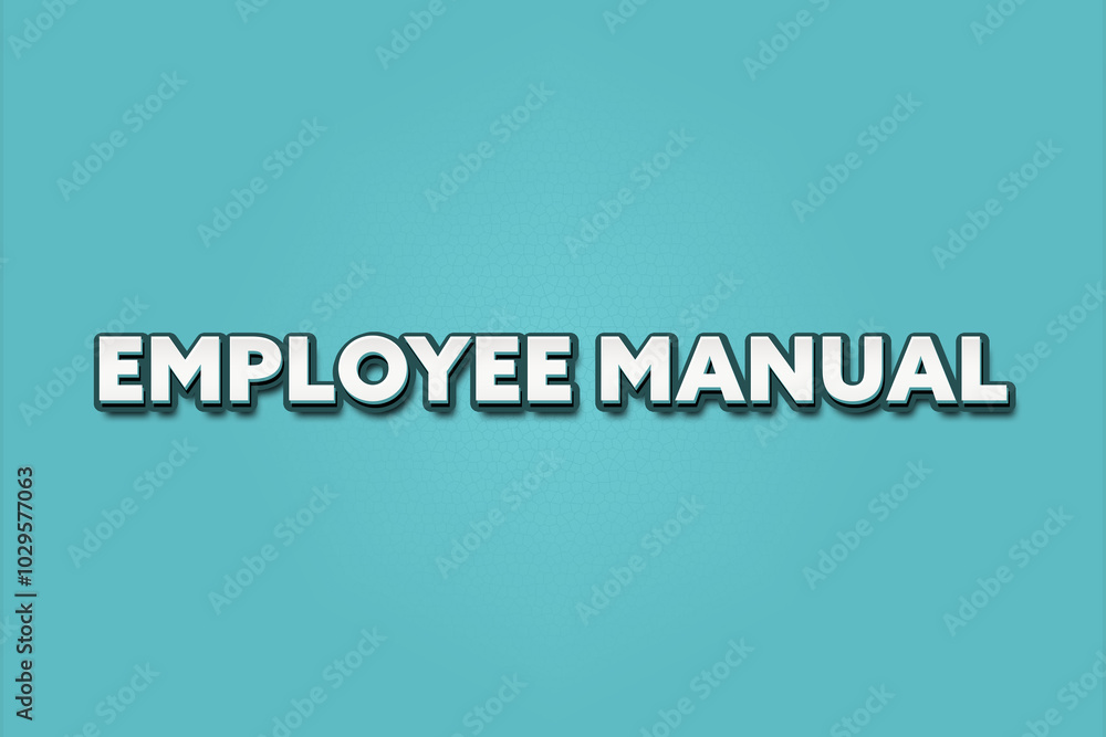 Employee Manual. A Illustration with white text isolated on light green background. Employee Manual. A Illustration with white text isolated on light green background.