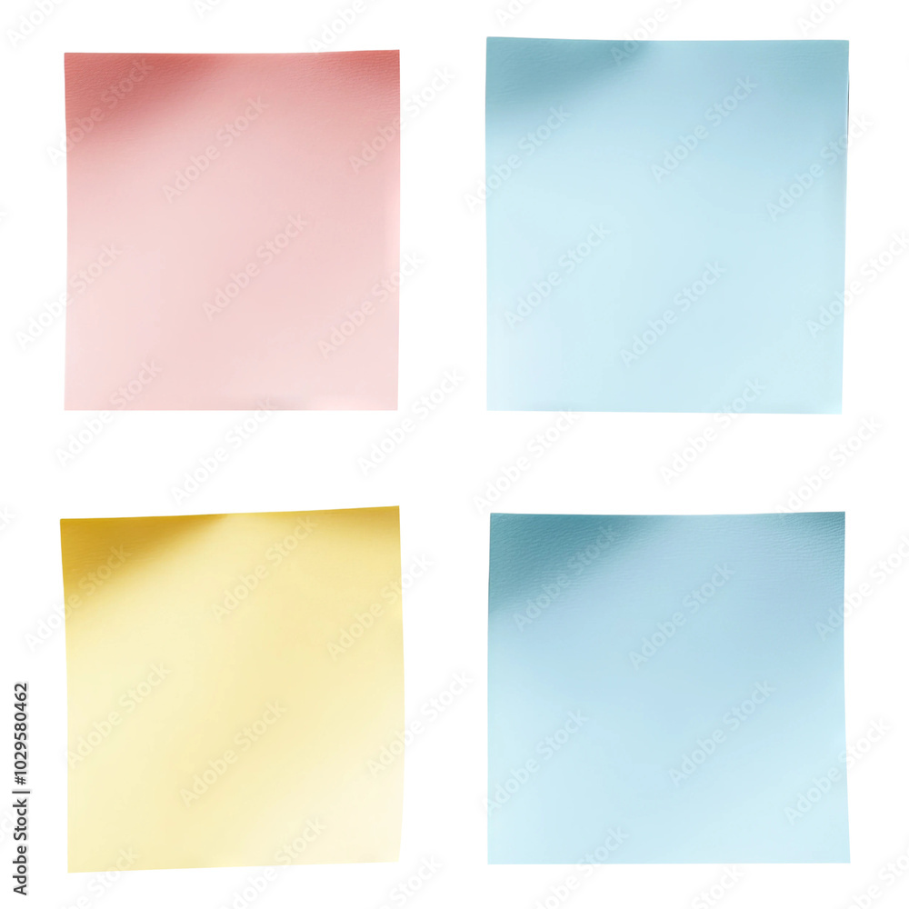 Colorful Sticky Notes on Transparent Background Colorful Sticky Notes on Transparent Background