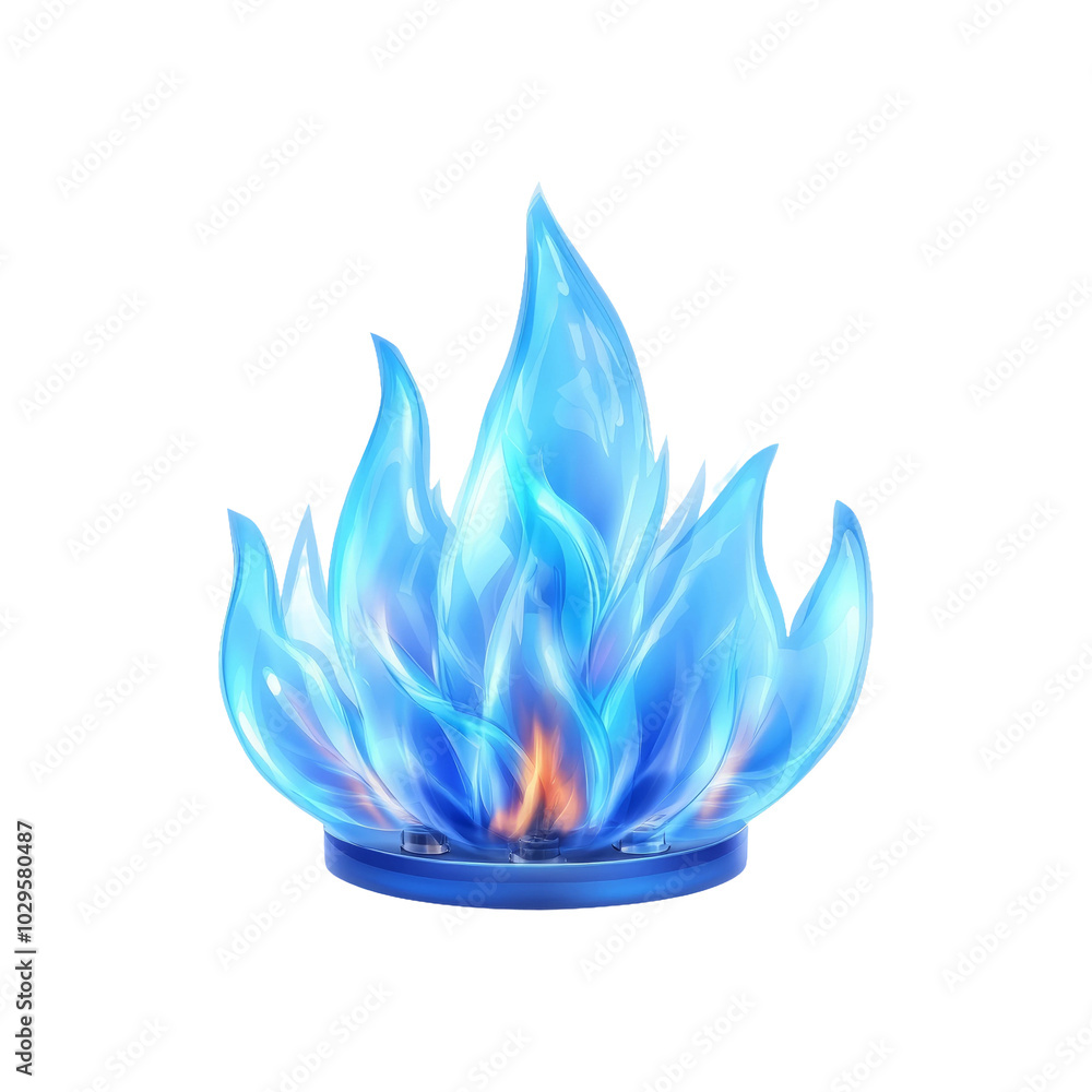 Blue Flame Element on Transparent Background Blue Flame Element on Transparent Background