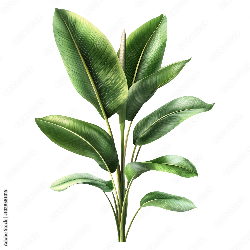 Obraz premium Lush Green Plant with Bold Leaves on Transparent Background