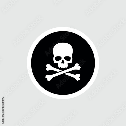 Pirate flag. Jolly Roger, a black pirate flag with Adam's head (human skull) and bones. Symbol of sea robbers and plunderers.