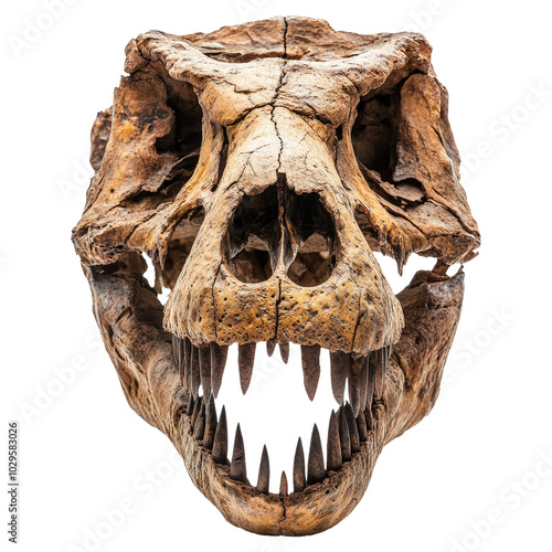 Realistic Dinosaur Skull on Transparent Background