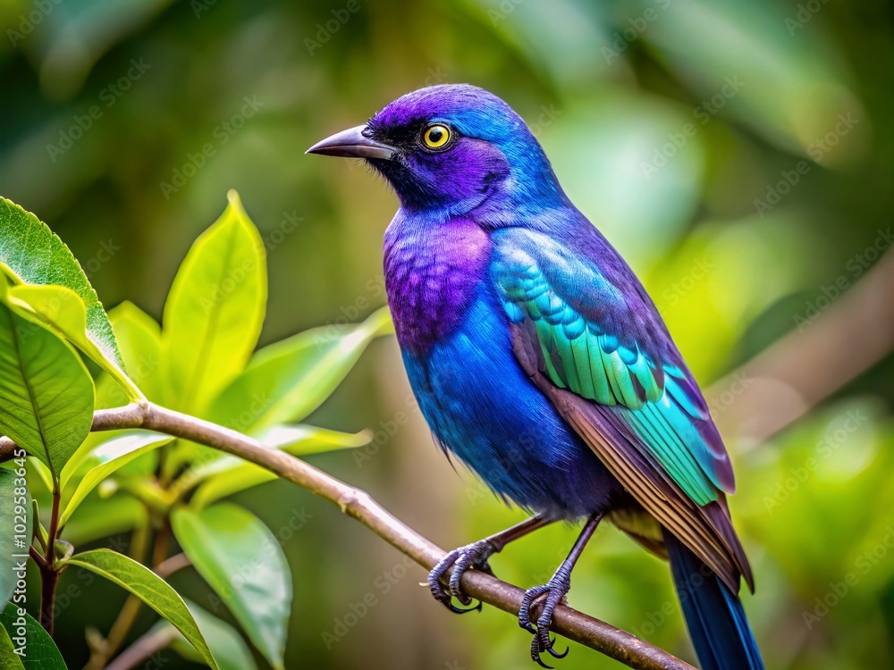 Obraz premium Stunning Candid Photography of Rare Purple Bird Species in Natural Habitat