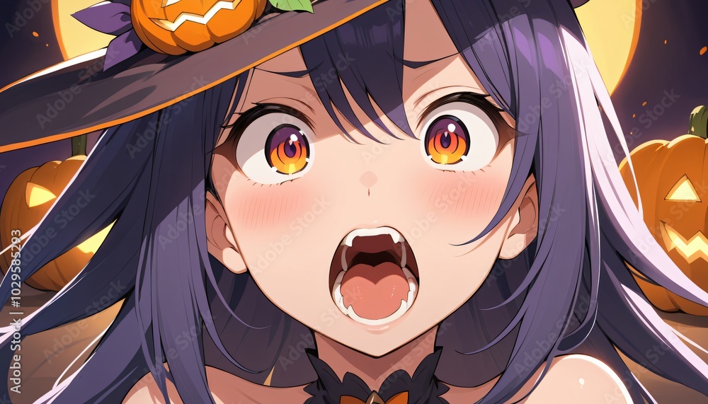 close up witch women anime halloween night close up witch women anime halloween night
