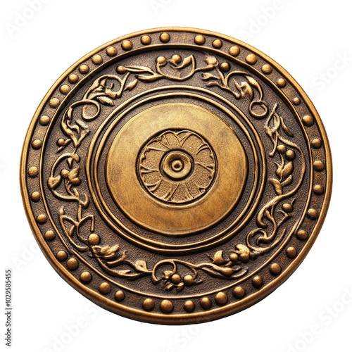 Ornate Decorative Shield Isolated on Transparent Background