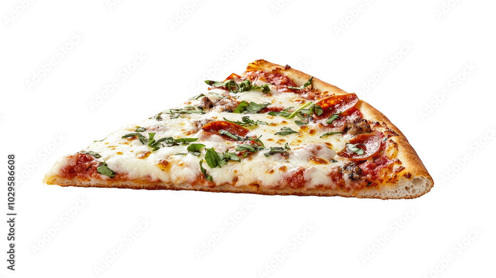 Appetizing slice of pizza on isolated background, template for designer project, PNG for mockup Appetizing slice of pizza on isolated background, template for designer project, PNG for mockup