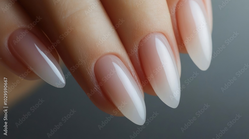Close-up of healthy, natural nails with a Japanese manicure, highlighting hand care and wellness. High resolution illustration Close-up of healthy, natural nails with a Japanese manicure, highlighting hand care and wellness. High resolution illustration