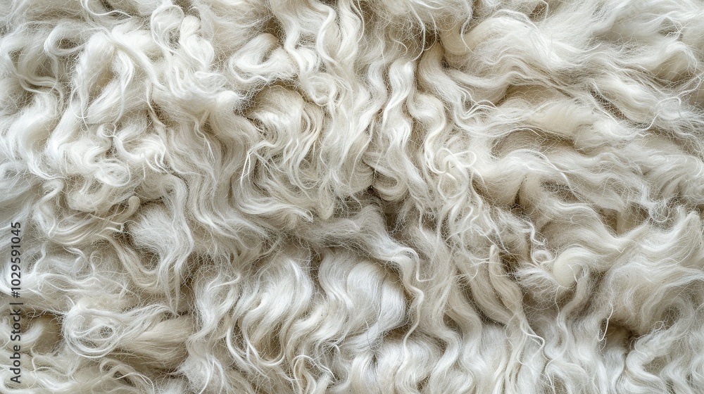 Close-up of Soft, White, Fluffy Sheep Wool Close-up of Soft, White, Fluffy Sheep Wool