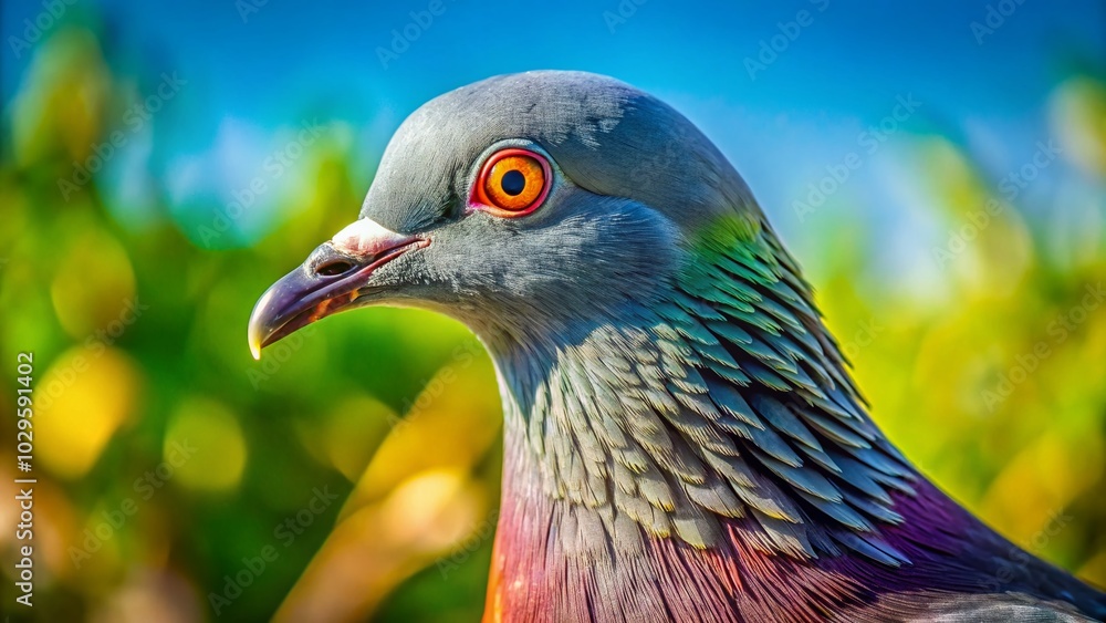 Obraz premium Stunning Macro Photography of a Bareeyed Pigeon in Bonaire, Capturing Detail and Color